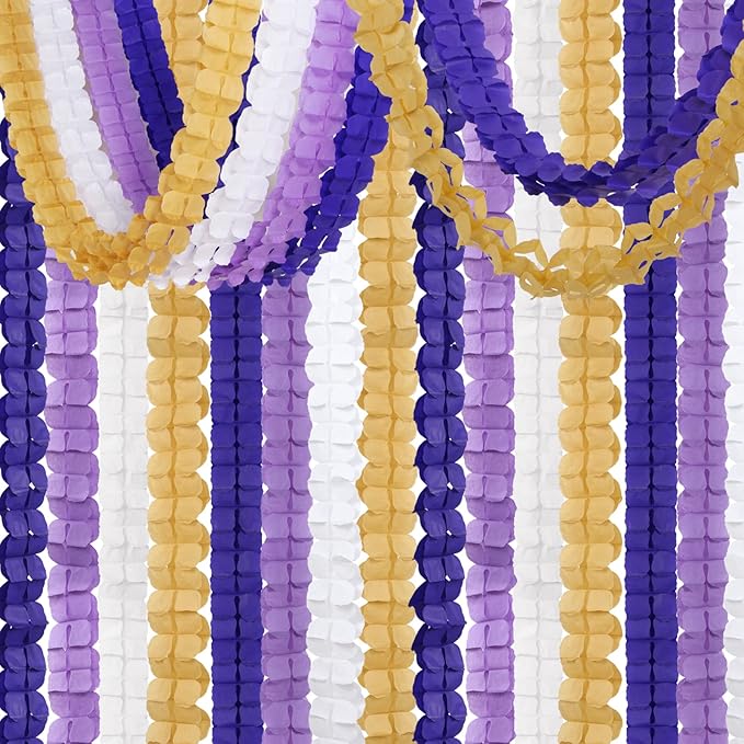 Purple-Gold Party Decorations Garland Streamers by OURUOLA