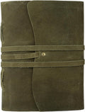 Handmade Leather Journal 7x5 Inch | Green Vintage Notebook by KomalC
