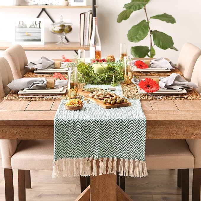 DII Woven Basic Tabletop Collection Chevron Table Runner - Image 4