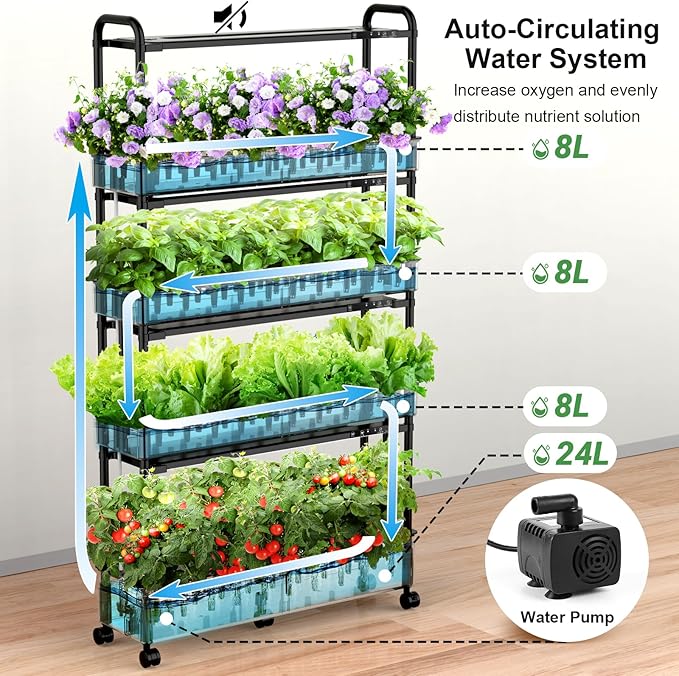 Large Hydroponics Growing System Kit, 120 Pods Vertical Hydroponic Garden - Image 3