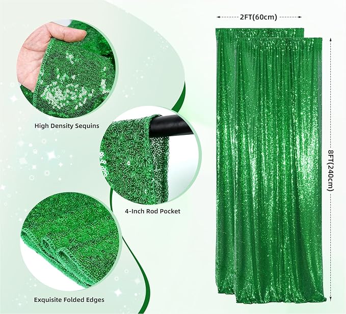 Juya Delight Sequin Backdrop Curtain, Christmas Wedding Decoration - Image 2