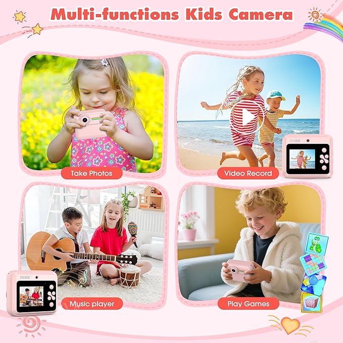 Kids Camera Instant Photo Printing, HD Digital Video dual Cameras - Image 4