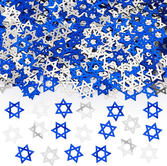 MARFOREVER Star of David Glitter Confetti, Hanukkah Confetti Table Decorations by MARFOREVER