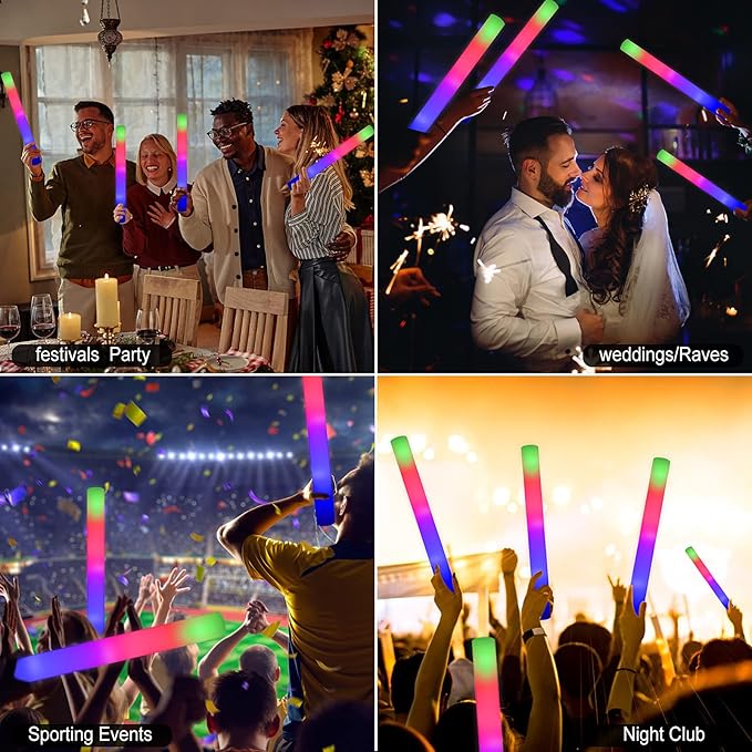 LifBetter 58Pcs Foam Glow Sticks Bulk, Led Glow Sticks - Image 9