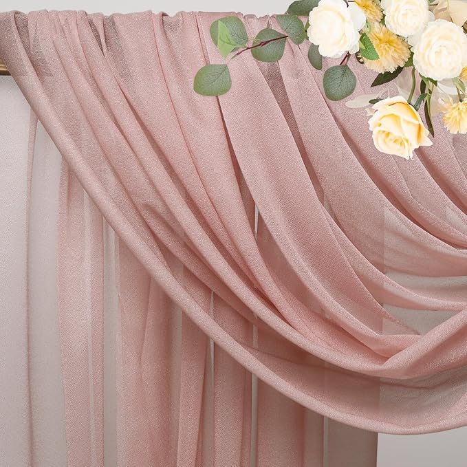 Wokceer Wedding Arch Draping Fabric 6 Panels 28.7" x 20FT Dusty Rose Drapes - Image 4