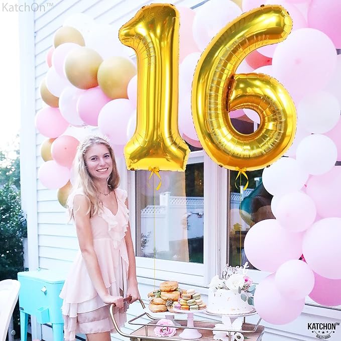 KatchOn, Giant Gold 16 Balloon Numbers - Image 8