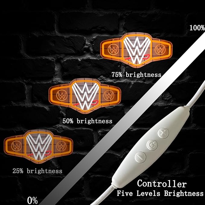 Wrestling Neon Sign for Wall Decor, Dimmable LED Boxing Belt Championship Neon - Image 5