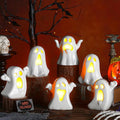 Wesiti 6 Pcs Ceramic Ghost Light up Halloween Decorations Indoor Small White by Unteilti