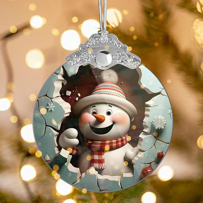 Christmas Ornaments 2025, Cute Snowman, Unique Christmas Ornaments Snowman 4 by Sensemory