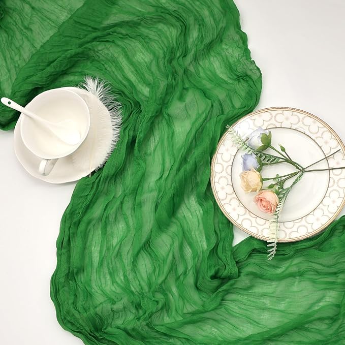 6 Pack Green Cheesecloth Christmas Table Runner 10ft Boho Gauze Fabric Cheese - Image 6