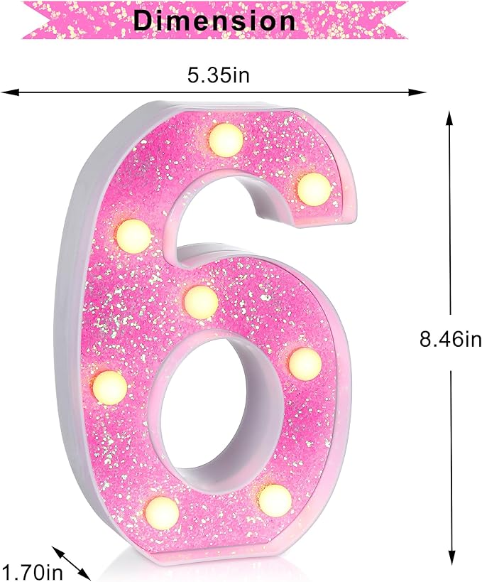 Foaky Pink Light up Letters，Pink Party Decorations, Girls Room Decor, Glitter - Image 5