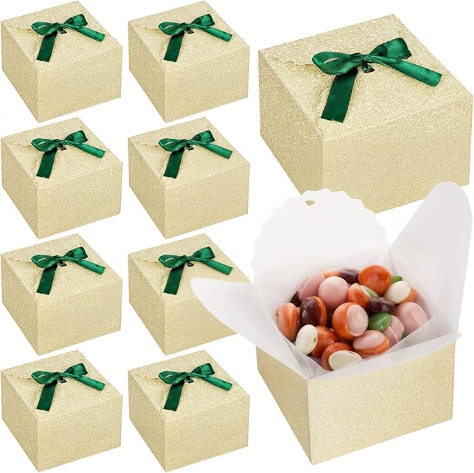 VGOODALL Gold Treat Boxes, Glitter Candy Box by VGOODALL