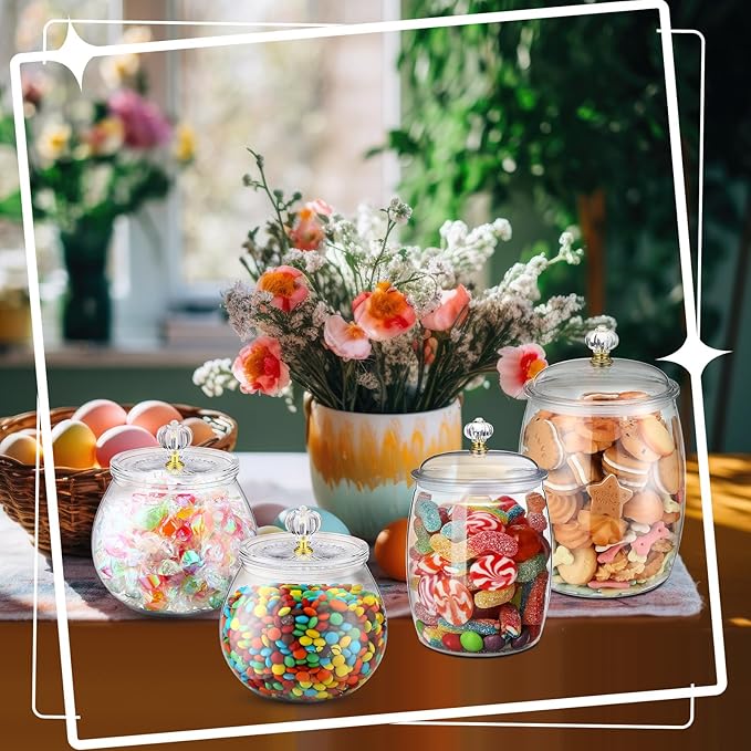 Nuogo 4 Pcs Plastic Candy and Cookie Jars - Image 6
