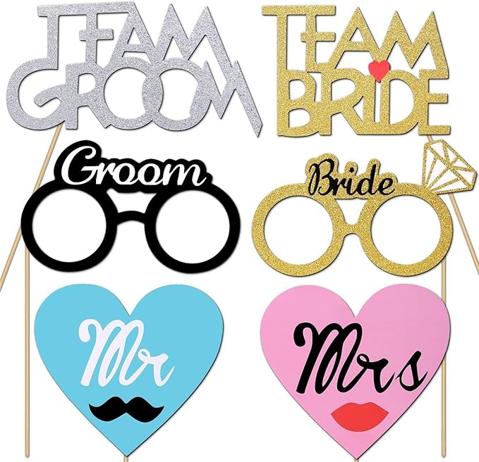 52pcs Wedding Photo Booth Props, Bachelorette Party Photo Booth Prop Kit - Image 4