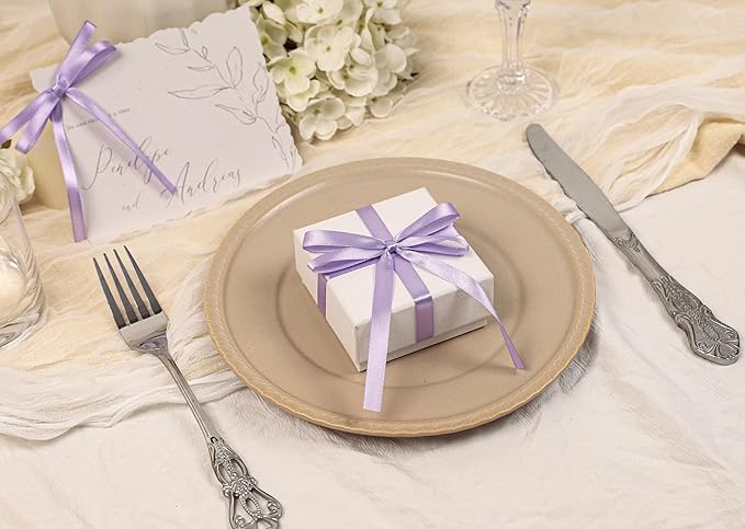 Lavender Satin Ribbon 3/8 inch X Continuous 25 Yards, Single Face Polyester - Image 7