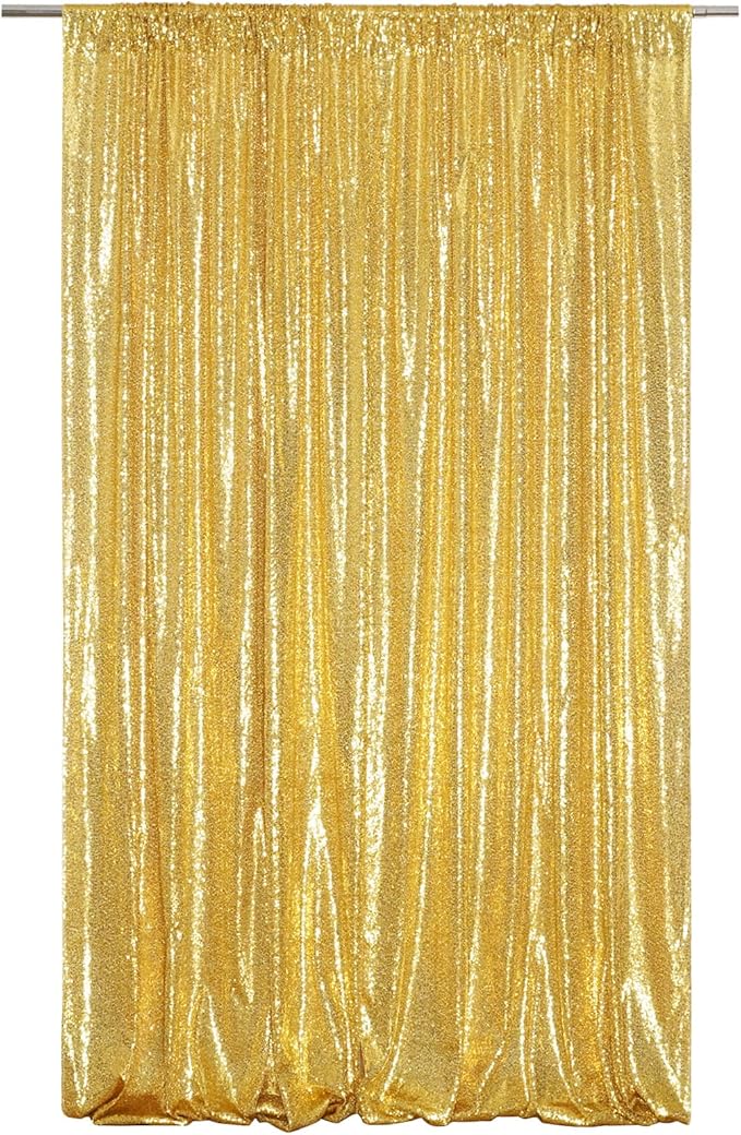 Poise3EHome 4x8ft Gold Sequin Backdrop, Upgrade Shimmer Backdrop by Poise3EHome