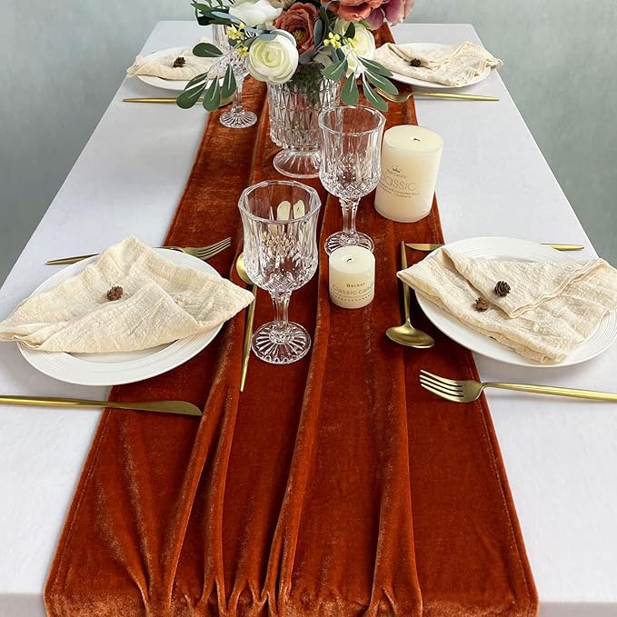 Luxurious Velvet Table Runner, 10ft Wedding Reception Decorations, 20x120inch - Image 6