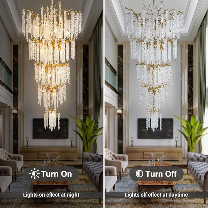 YUYI Upgraded 118'' Long Crystal Chandelier - Image 9