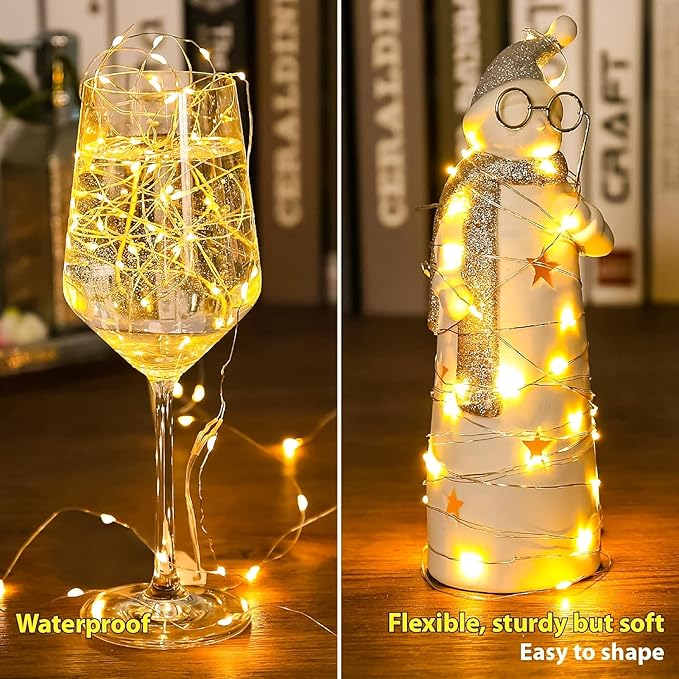HXWEIYE 6 Pack Fairy Lights Battery Operated, 7ft 20LED Mini Firefly Starry - Image 5