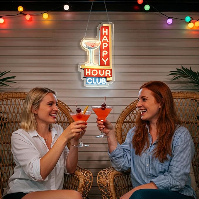Happy Hour Neon Signs Dimmable Retro Led Happy Hour Club Neon Light - Image 5