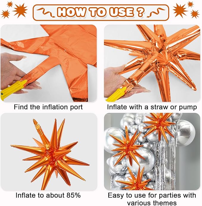 Orange Star Balloons - Image 8