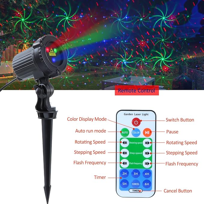 Outdoor Laser Christmas Projector Lights 18 Pattern Decorative Laser Projector - Image 7