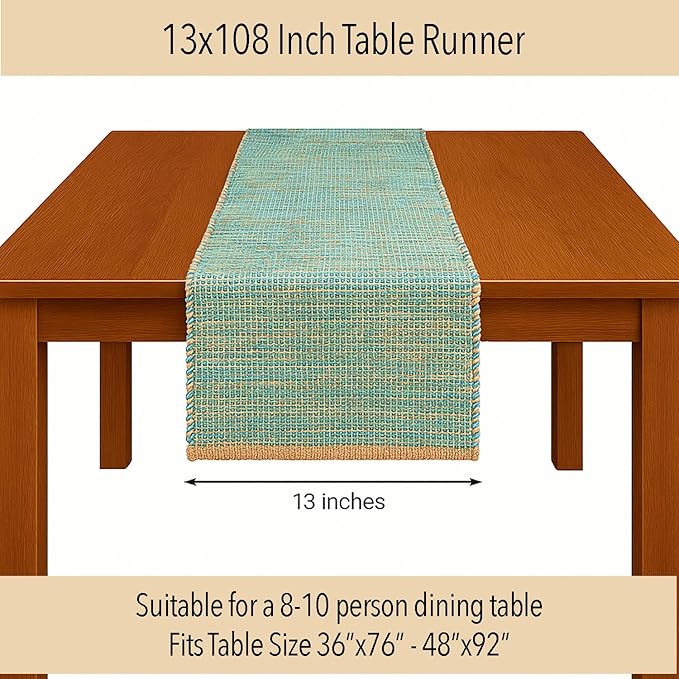 Chardin home Natural Jute Table Runner 13x108 Inch – Vintage Boho Rustic Table - Image 4