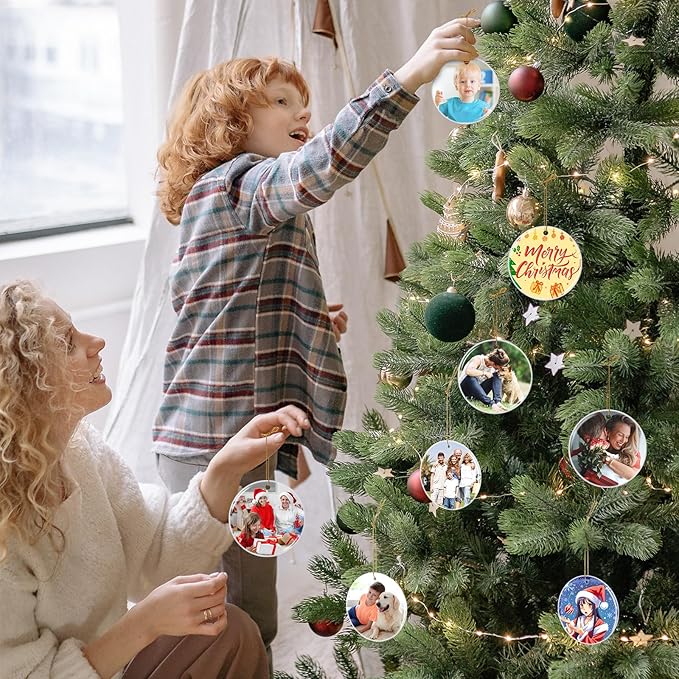 Personalized Christmas Ornaments 2025, Custom Photo Text Hanging Ornament - Image 5