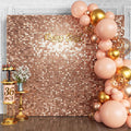Qcity Rose Gold Shimmer Wall Backdrop 36PCS, Square Sequin Glitter Backdrop by QCITY