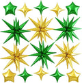 Gold Green Star Balloon by Cledeco