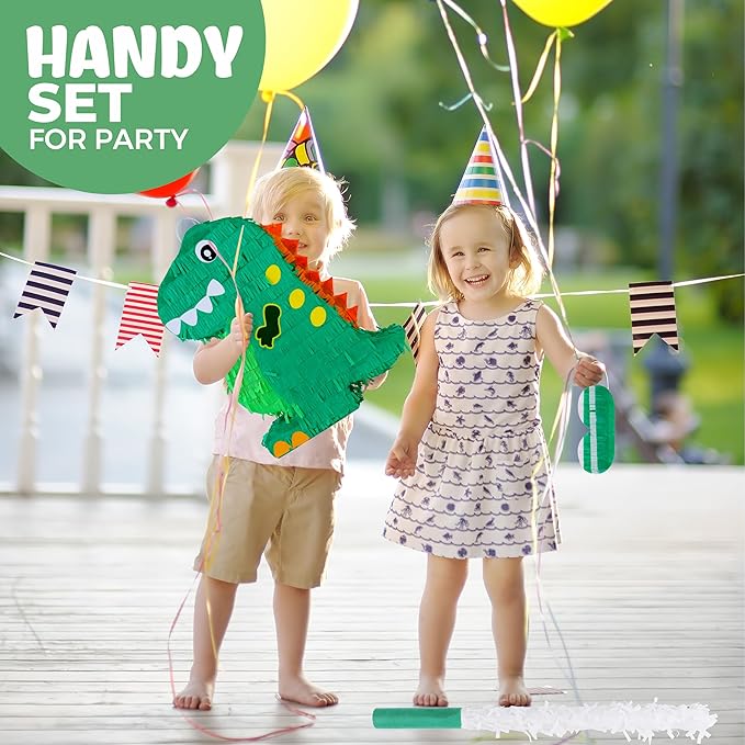 Dinosaur Pinata Bundle with a Blindfold and Bat, Animal Theme Parties, - Image 5