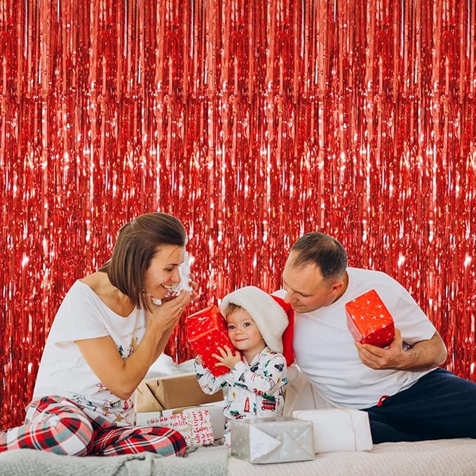 GOER 6.4 ft x 8.2 ft Metallic Tinsel Foil Fringe Curtains, Graduation - Image 6