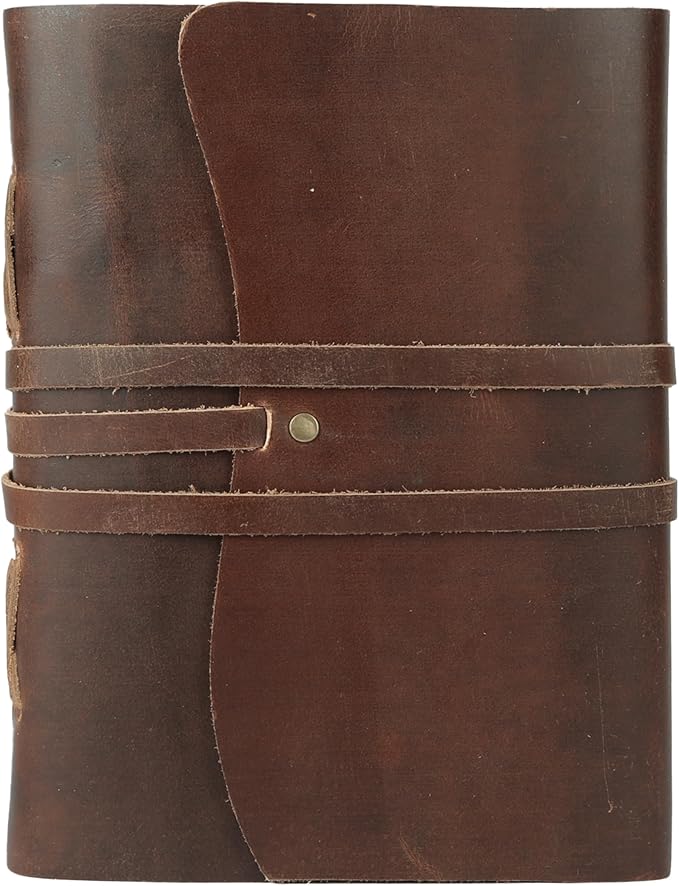 Dark Tan Leather Journal 8x6 | Handmade Vintage Notebook by KomalC
