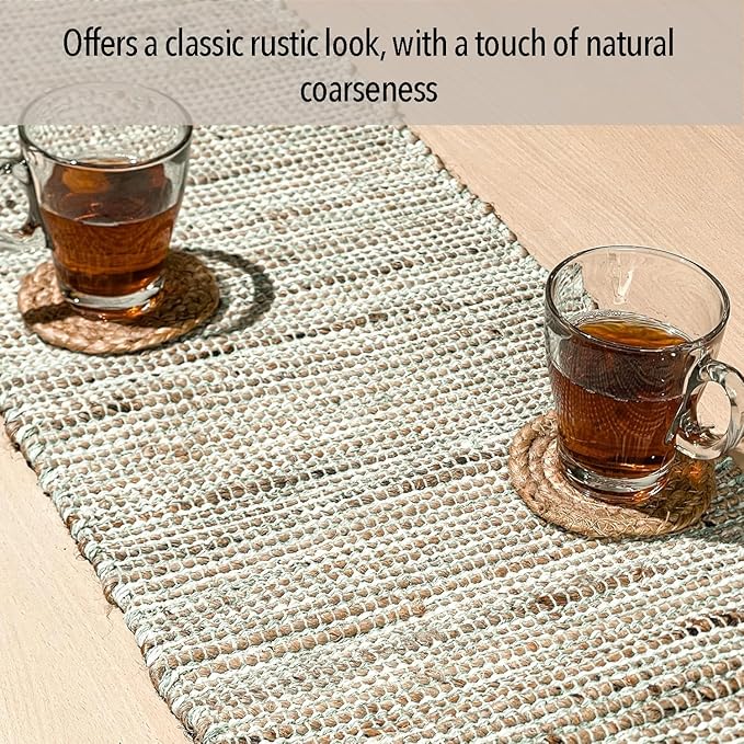 Chardin home Natural Jute Table Runner 13x48 Inch – Vintage Boho Rustic Table - Image 5