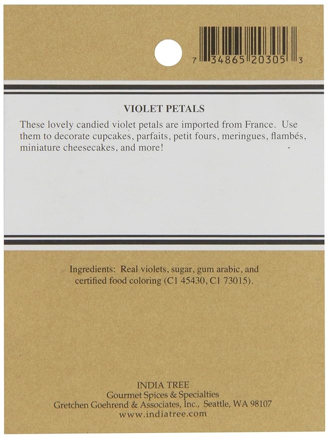 India Tree Candied Violet Petals, 0.5 Ounce - Image 3