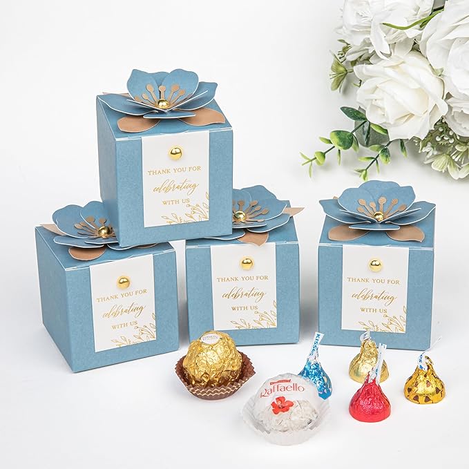 FEIYI 20 PCS Favor Boxes, 3 In 1 Dusty Blue Candy Boxes - Image 4