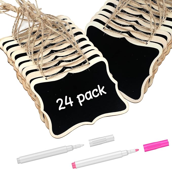 Uniclife 24 Pack Mini Chalkboard Signs by UnicLife