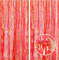 CANREVEL 2 Pack 3.2x6.5 Feet Iridescent Foil Fringe Backdrop Curtains by CANREVEL