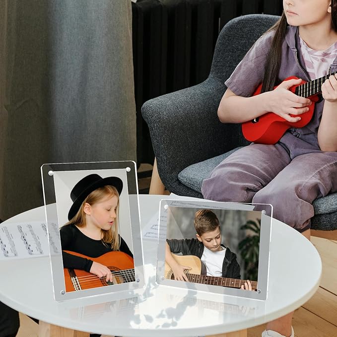 Acrylic Picture Frames 5x7 Inch Set of 3, Tabletop and Refrigerator Display - Image 5