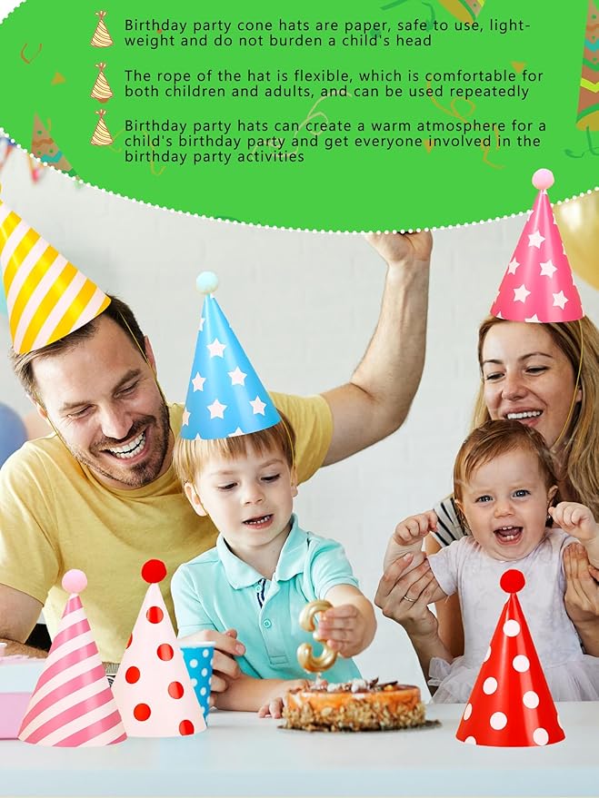 20 Pcs Birthday Party Cone Hats - Image 5