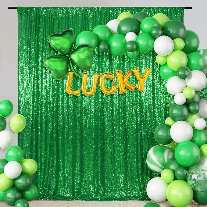 SquarePie Sequin Backdrop 8FT x 8FT Green Curtain Background - Image 3