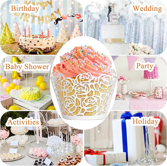 GWHOLE White Cupcake Wrappers - Image 7