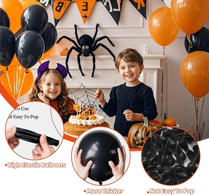 Black Halloween Balloons 110Pcs Black Balloon 12 inch, Latex Balloons - Image 3