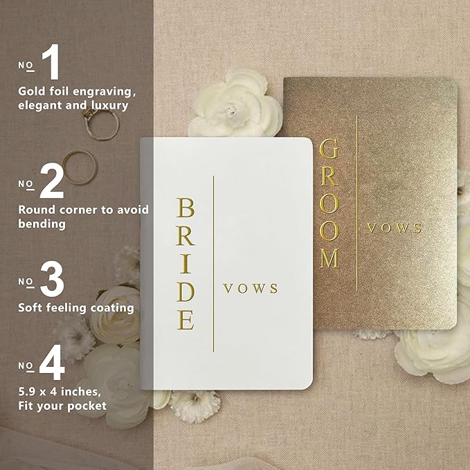 Vow Books His and Hers Wedding Vow Books Bride and Groom - Image 2