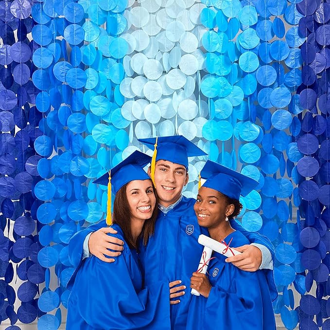 PinkBlume 205 Ft Blue Party Decorations Ombre Navy Circle Dot Backdrop Streamer - Image 5