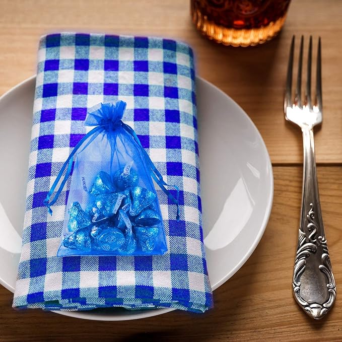 Super Z Outlet 100 Pack 5x7 Inch Mini Sheer Drawstring Organza Transparent Bags - Image 3