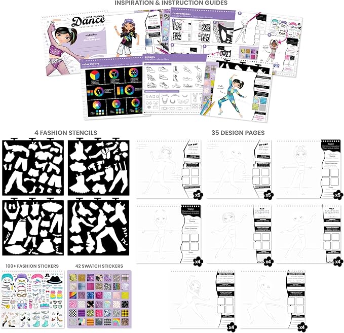 Fashion Angels I Just Wanna Dance Fashion Sketch Set, Create Dance-Themed - Image 7