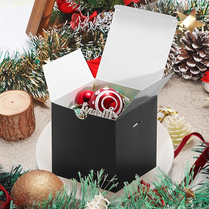 DOYIDE Small Gift Boxes, 20 Pack 5x5x5 Inch Black Elegant Paper Boxes - Image 4