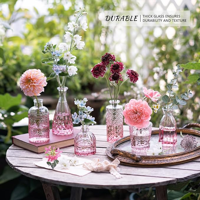 12Pcs Glass Bud Vase Set, Small Flower Vase - Image 2