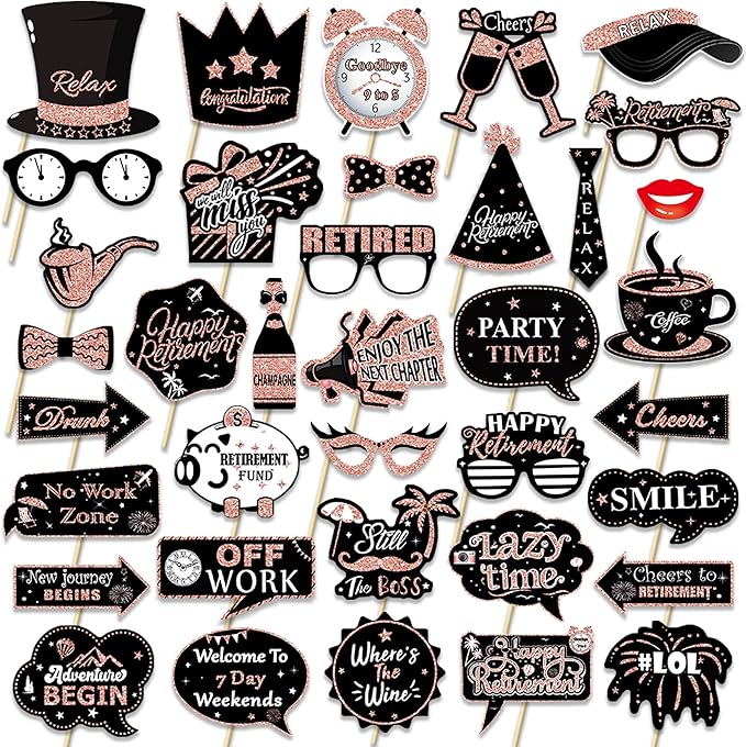 Retirement Party Photo Booth Props Kit - Image 2
